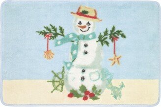 Coastal Snowman Printed Bath Rug, 20 x 30