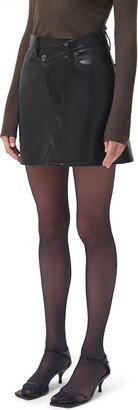 Womens Recycled Leather Short Mini Skirt
