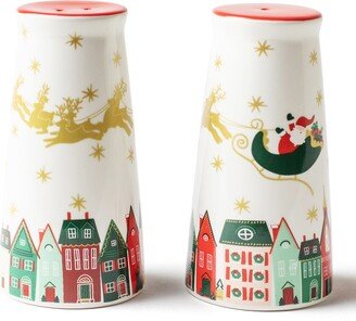 Christmas In The Village Salt and Pepper Shaker, Set of 2