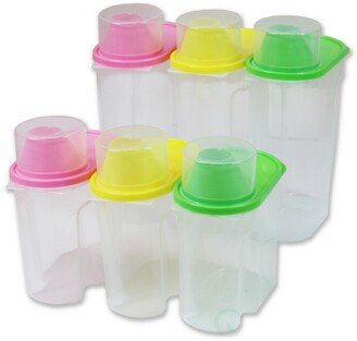 Vintiquewise Bpa-Free Plastic Food Saver, Kitchen Food Cereal Storage Containers with Graduated Cap, Set of 3 Large and 3 Small