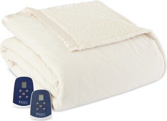 Shavel Reversible Micro Flannel to Sherpa Full Electric Blanket