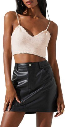 Kira Imitation Pearl Trim Crop Sweater Camisole