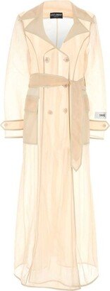 Kim Sheer Floor-Length Belted Trench Coat