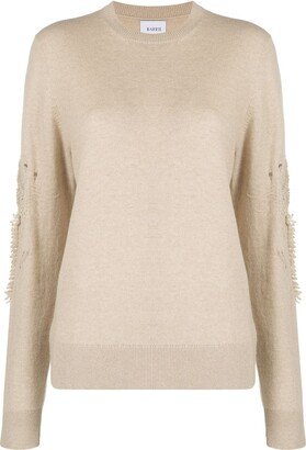 Textured Sleeve Cashmere Jumper