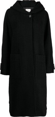 STUDIO TOMBOY Hooded Single-Breasted Wool Blend Coat