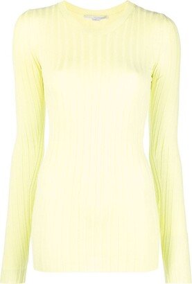 Ribbed-Knit Crewneck Jumper-AB