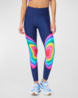 Navy Psychedelic Butterfly DuoKnit Leggings