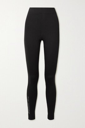 Logo-appliquéd Stretch Leggings - Black