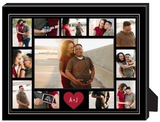 Personalized Frames: Heart Monogram Border Collage Personalized Frame, - No Photo Insert, 8X10, Gray