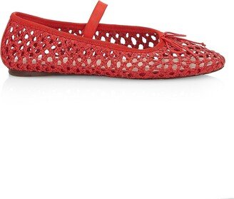 Leonie Crochet Raffia Ballet Flats