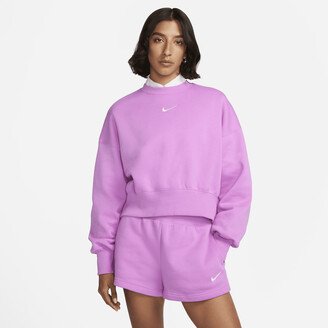 Women's Sportswear Phoenix Fleece Over-Oversized Crewneck Sweatshirt in Purple