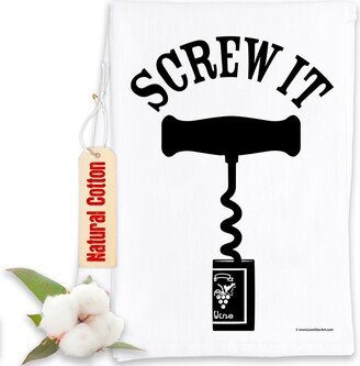 Funny Kitchen Tea Towels - Screw It Humorous Flour Sack Dish Towel Great Housewarming Host Gift & Hilarious Bar Decor