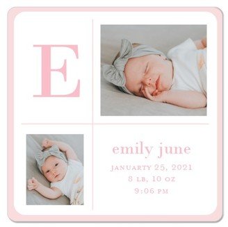 Magnets: Modern Baby Monogram Magnet, 3X3, Pink