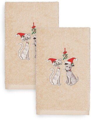 Christmas Cat & Dog Hand Towel - Set of 2