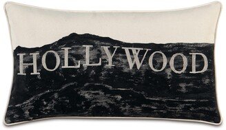 Hand-Painted Hollywood Skyline Throw Pillow Cover