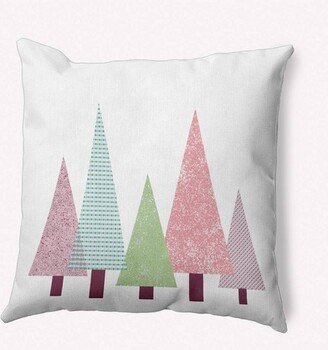 16x16 Triangle Trees Square Throw Pillow Light Green