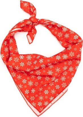 The Worthy Dog Let it Snow Bandana Accessory - Red - L