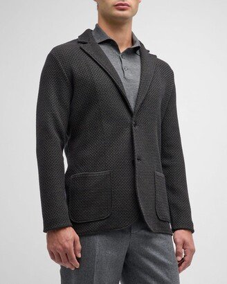 Baldassari Men's Basket-Weave Sweater Jacket