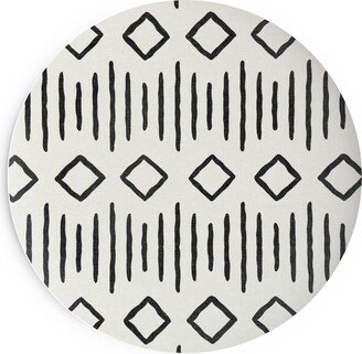 Salad Plates: Diamond Fall - Mud Cloth - Onyx On Bone - Mudcloth Farmhouse Tribal - Lad19bs Salad Plate, Beige