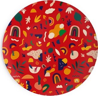 Salad Plates: Seamless Pattern - Red Salad Plate, Red