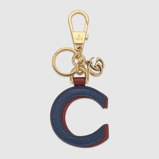 Leather letter keychain