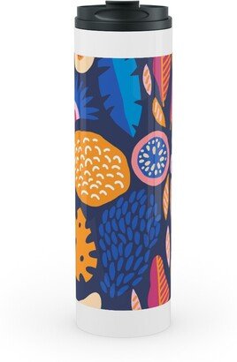 Travel Mugs: Jungle Pattern - Multi Stainless Mug, White, 20Oz, Multicolor