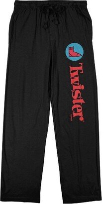 Twister Pink Shape In Circle Men’s Black Sleep Pajama Pants-XL