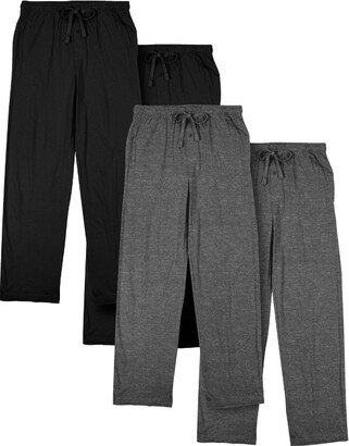 Men's 4pk Graphite Heather & Black Sleep Pajama Pants-Medium