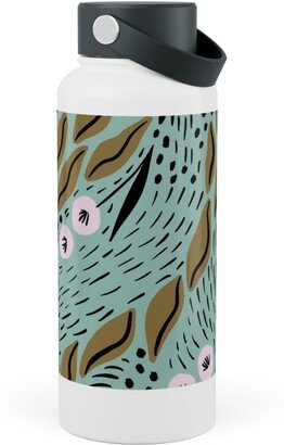 Photo Water Bottles: Flower Patch Lane On Mint Stainless Steel Wide Mouth Water Bottle, 30Oz, Wide Mouth, Green
