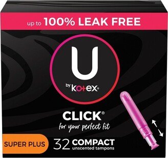 U by Kotex Click Compact Unscented Tampons - Super Plus - 32ct