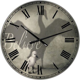 Designart Believe Shadow Iv Large Cottage Wall Clock - 36