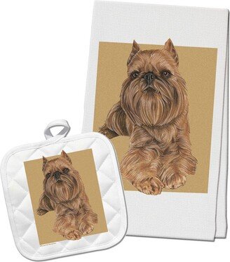 Brussels Griffon Beige Dog Kitchen Dish Towel & Pot Holder Gift Set