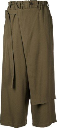 Apron-Detail Cropped Trousers