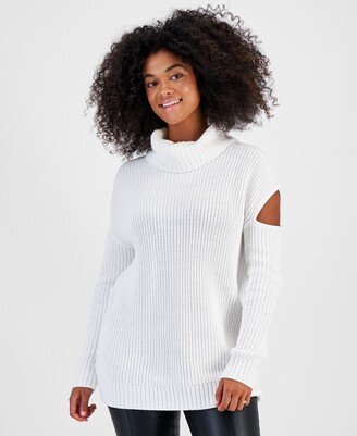 Women's Turtleneck Cutout Sweater, Created for Macy's