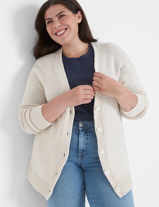 Long-Sleeve Button-Front Cardigan-AA