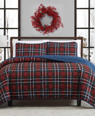 Frost Plaid 3-Pc. Quilt Set, King, Created for Macy's