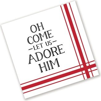 Oh Come Let Us Adore Him Christmas Wreath Sign - Farmhouse Stripe Attachment