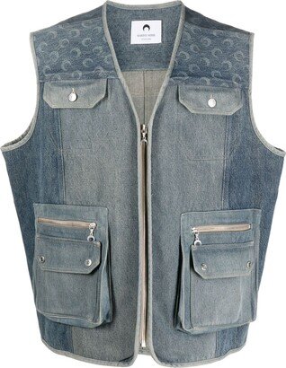 Regenerated denim gilet