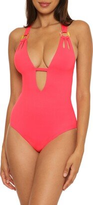 Color Code Plunge One-Piece Swimsuit