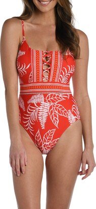 Tapestry Strappy One-Piece Swimsuit