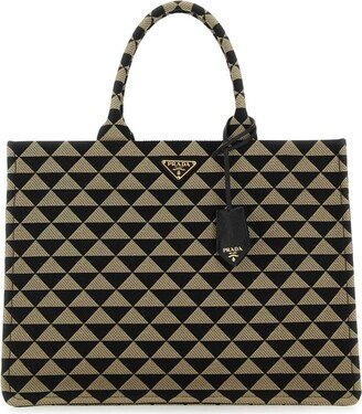 Logo Plaque Monogram Tote Bag