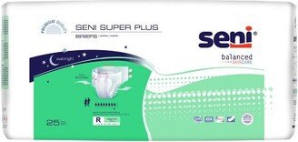 Seni Super Plus Briefs, Overnight Incontinence Protection, Unisex, Regular, 25 Count, 1 Pack