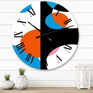 Designart 'Retro Abstract Minimal Colorful Geometrics XIII' Mid-Century Modern wall clock