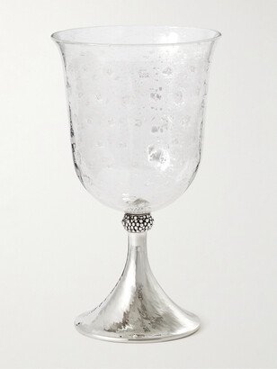 Murano Glass and Silver Wine Glass