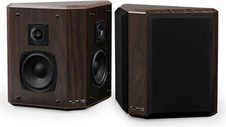 Fluance Elite High Definition 2-Way Bipolar Surround Speakers for Wide Dispersion Surround Sound - Natural Walnut