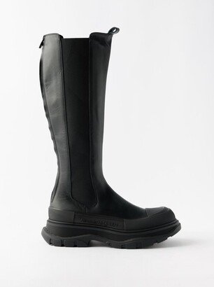 Tread Slick Leather Knee-high Boots