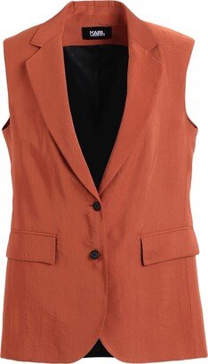 Tailored Gilet Blazer Brick Red