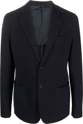 Waffle-Effect Single-Breasted Blazer