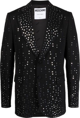 Crystal-Embellished Single-Breasted Blazer-AA