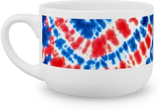 Mugs: Tie Dye - Blue, Red And White Latte Mug, White, 25Oz, Multicolor